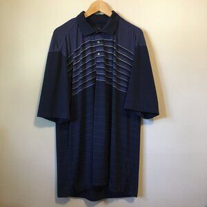 Kirkland Signature Performance Polo - Blue & White Stripe Moisture Wicking Shirt
